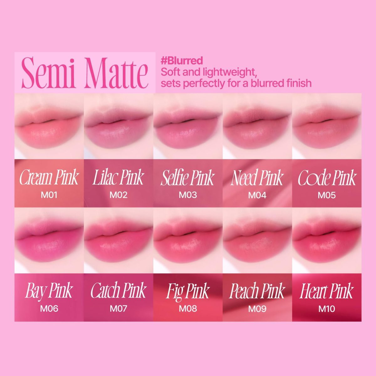 ⁦fwee Pink Obsession Stay-Fit Lip Tint | G07 Kitsch Pink | Weightless & Layerable Tint for Smudge-proof, Long-lasting Wear | Soft Blur Finish or Vibrant Flush | 3.8g⁩ - الصورة ⁦5⁩