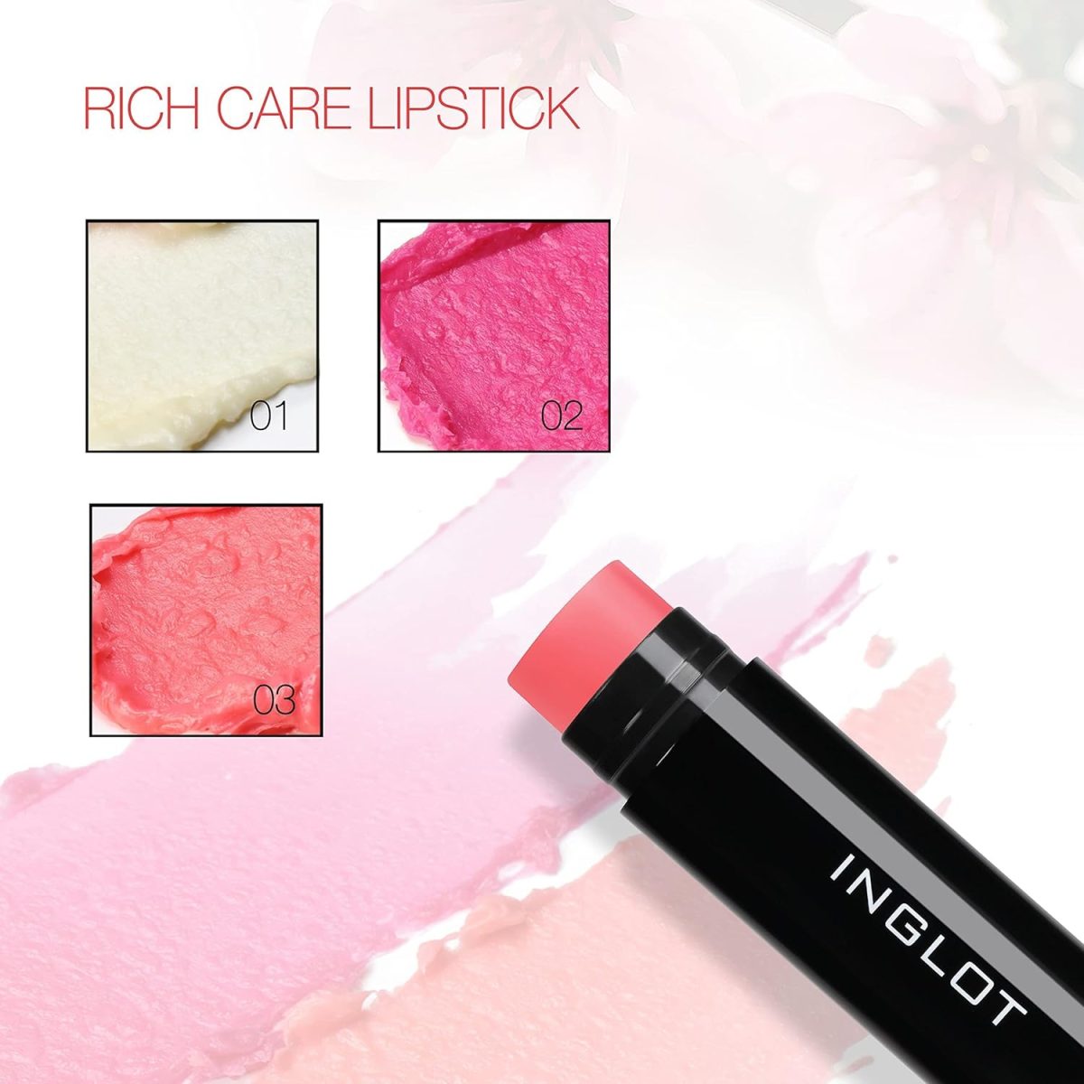 ⁦Inglot Rich Care Lipstick 01⁩ - الصورة ⁦6⁩
