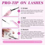 ⁦DIY Eyelash Extension Kit 280pcs Individual Lashes Cluster D Curl, 9-16mm Mix Lash Clusters with Lash Bond and Seal and Lash Applicator Tool for Self Application at Home (30D+40D-0.07D-9-16MIX KIT)⁩ - الصورة ⁦4⁩