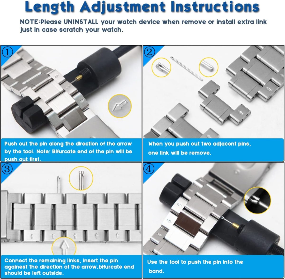 ⁦Gheper Metal Watchband Compatible with Fitbit inspire 3 Stainless Steel Wrist Strap Bracelet Replacement for inspire3 Smartwatch Accessory for Women Men⁩ - الصورة ⁦7⁩