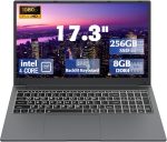 IJKKJI 17 Inch Laptop with Backlit Keyboard, Full-Size Large Font Keyboard, Intel Celeron N5095, 8GB RAM 256GB SSD, Computers with Windows 11, Type-C, Webcam, Dual Wi-Fi, Buletooth 4.2