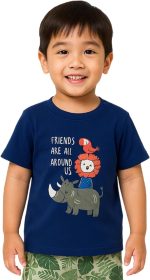 ⁦LUAY 100% Organic Cotton T-Shirts for Boys & Girls Festive Short Sleeve Styles in Vibrant Colors and Patterns for Kids and Toddlers_Regular Fit⁩ - الصورة ⁦4⁩