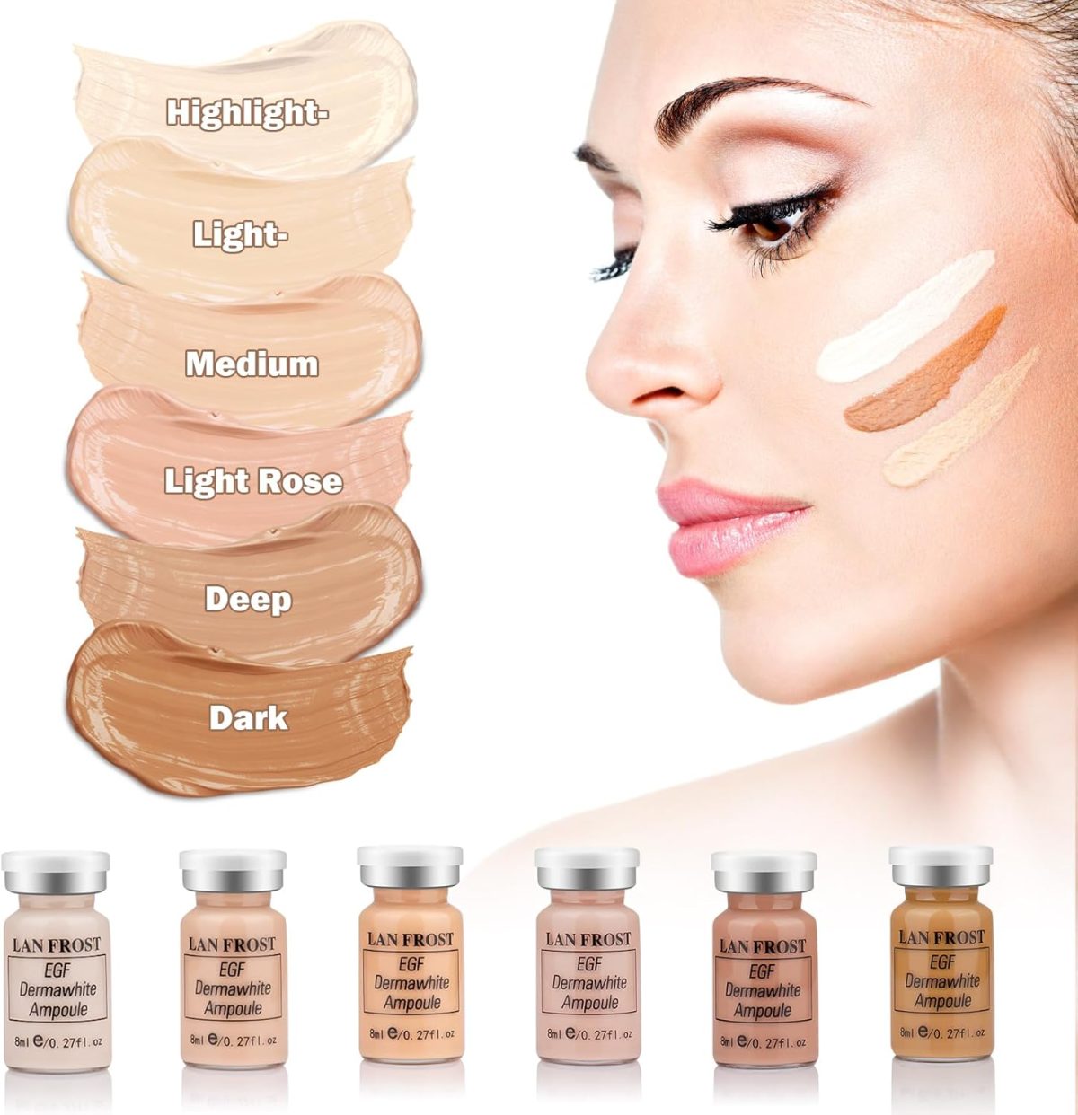 ⁦BB Pigment Glow Serum Starter Kit Hyaluronic Acid Essence Foundation Skin Care Kit 8 ml 12 Pieces Combined with Niacinamide and Peptides to Brighten Skin Tone Anti-Ageing Foundation⁩ - الصورة ⁦6⁩