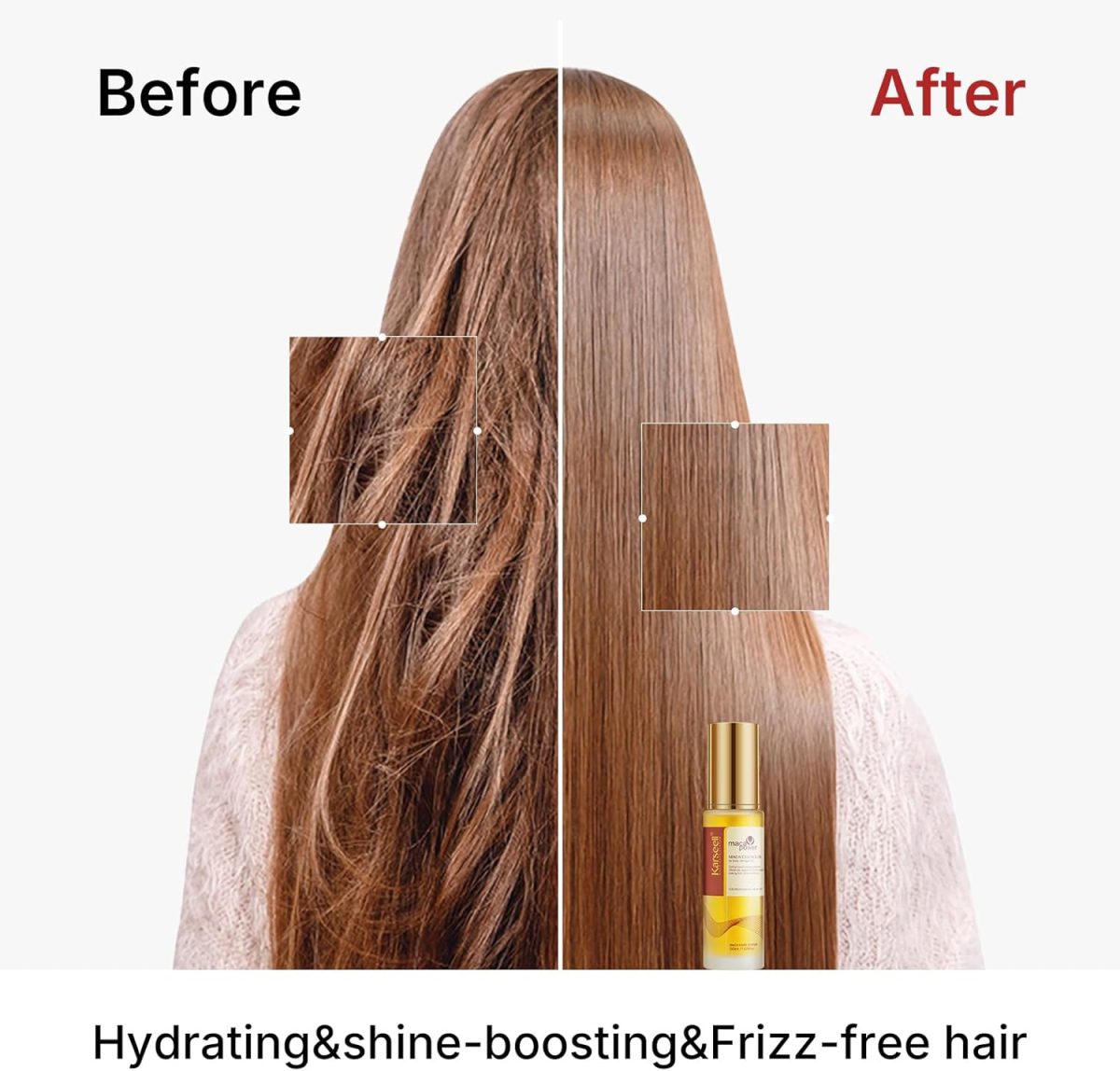 ⁦Karseell Moroccan Argan Oil for Hair Healing Cold Pressed Weightless Argan Oil Hair Serum for Dry Damaged Hair 50ml⁩ - الصورة ⁦7⁩