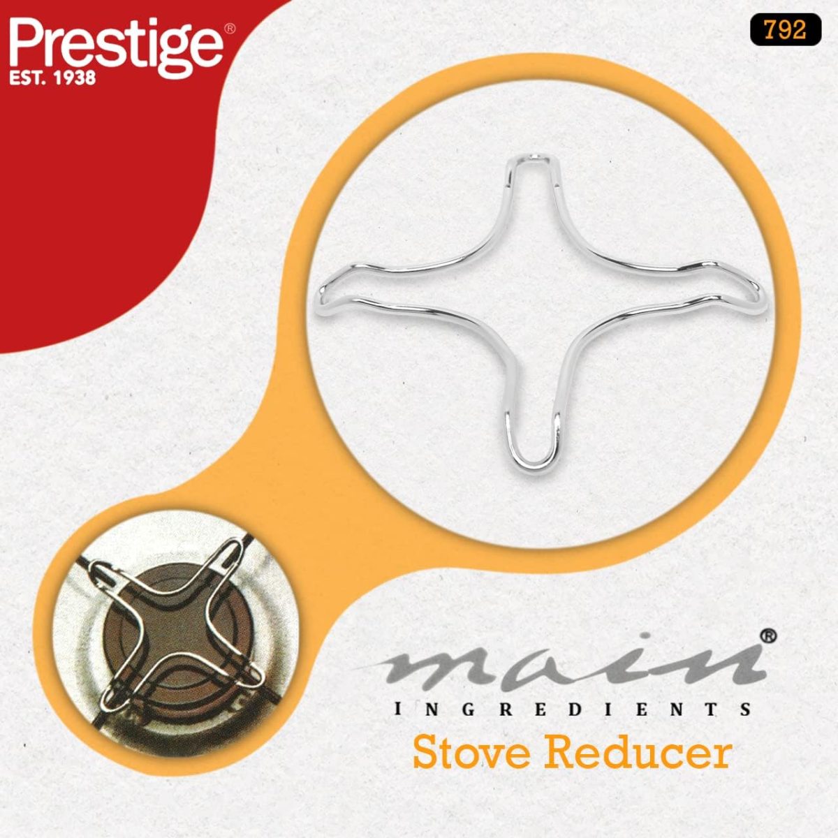 ⁦Prestige Metal Stove Reducer | Absorbs and Diffuses Heat Evenly |Durable & Easy to Clean- Silver⁩ - الصورة ⁦5⁩