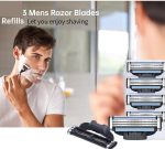 ⁦YHRY Razor Blades Refills, Razor Blades for Men Blades Shaving Compatible with Gillette Mach 3, 3 Layer Face Razors Blades with Double Lubrication Strip for Men Father Boyfriend Home Office Use（8 Pcs）⁩ - الصورة ⁦5⁩