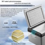 ⁦Car Fridge, 15L Portable Car Refrigerator,Phone App Adjusts The Temperature + 45° Shockproof + LED Lighting,AC+DC(/24V) Mini Fridge,For Camping, Road Trip, Picnic / -20℃ Zeenyi⁩ - الصورة ⁦7⁩