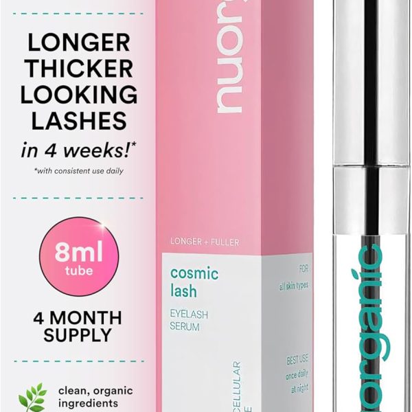 Cosmic Lash Serum Without Prostaglandins | Eyelash Growth Serum for Thicker, Longer, More Defined Lashes | 4-Month Supply XL Size | Made in USA | cGMPA Certified Lab