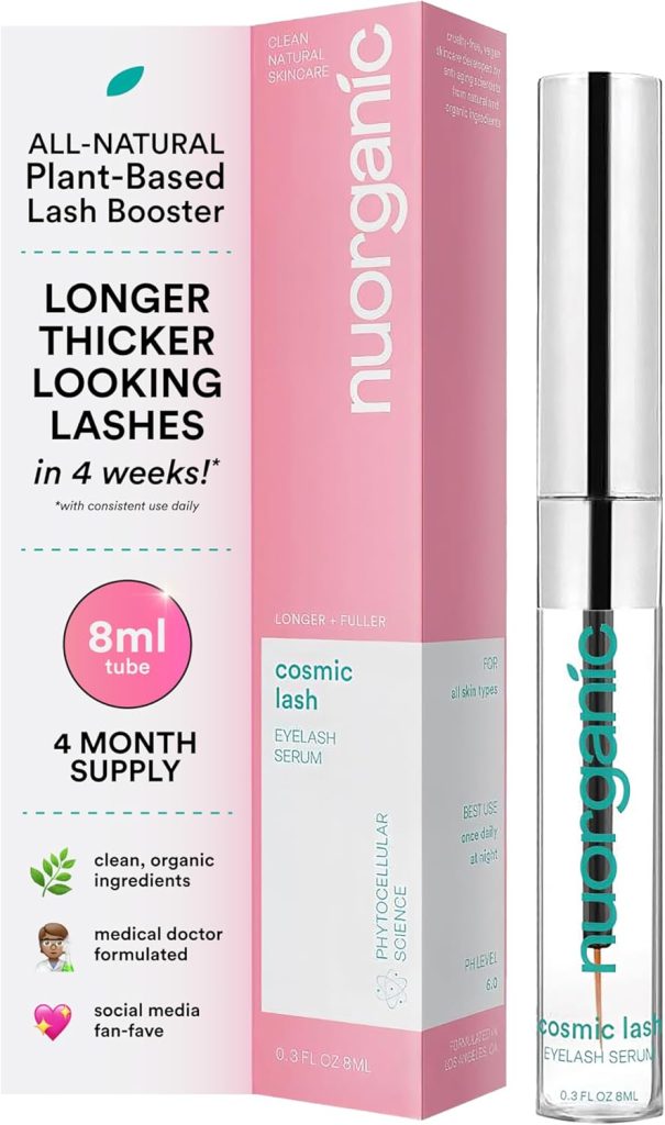Cosmic Lash Serum Without Prostaglandins | Eyelash Growth Serum for Thicker, Longer, More Defined Lashes | 4-Month Supply XL Size | Made in USA | cGMPA Certified Lab