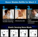 ⁦YHRY Razor Blades Refills, Razor Blades for Men Blades Shaving Compatible with Gillette Mach 3, 3 Layer Face Razors Blades with Double Lubrication Strip for Men Father Boyfriend Home Office Use（8 Pcs）⁩ - الصورة ⁦8⁩