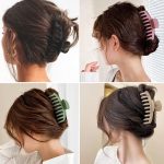 ⁦Large Hair Claw Clips Set, 12 Pack, Flower Design, Matte Plastic, 4 Colours, Strong Hold for Thick Hair (deep colour)⁩ - الصورة ⁦5⁩