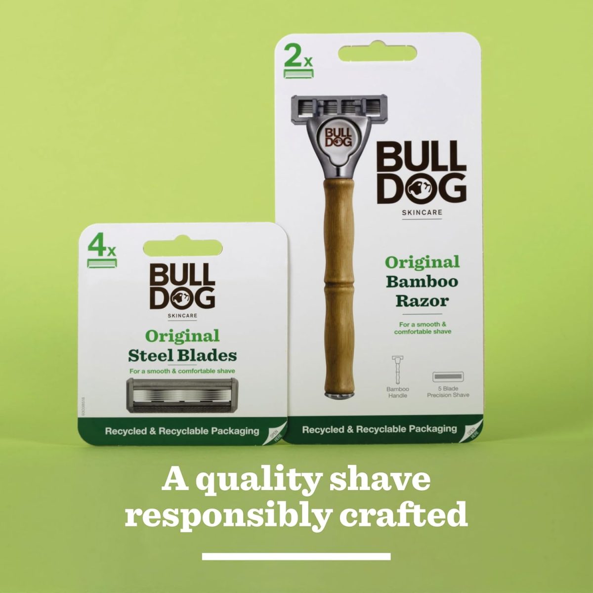 ⁦Bulldog Skincare - Original Bamboo Razor Blades for Men, (Pack of 4)⁩ - الصورة ⁦8⁩