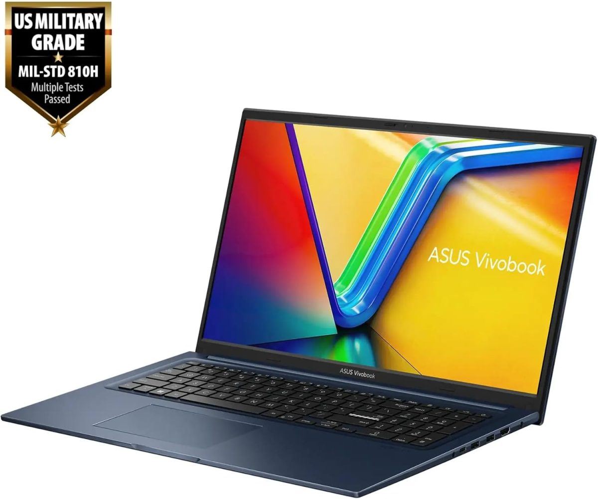 ⁦اسس لابتوب شخصي فيفوبوك 17 2024، شاشة 17.3 انش 1920×1080 IPS، انتل كور i3-1215U، بطاقة رسومات انتل UHD، 8GB DDR4، 512GB SSD، ويندوز 11 برو، واي فاي 6E، بلوتوث 5.1، كاميرا HD 720p، ازرق هادئ⁩ - الصورة ⁦2⁩