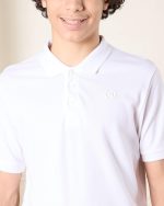 ⁦REDTAG Senior Boys White Solid Polo T-Shirt Set (Pack of 2)⁩ - الصورة ⁦4⁩