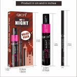 AXIYIBZI Black Mascara & Eyeliner Set - Waterproof Smudge-Proof Combo for Voluminous Lashes + Sharp Wings | 24H All-Day Wear, Clump-Free, Easy Application