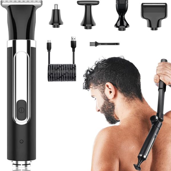 NALACAL Back Shavers for Men Long Handle, Electric Shavers with Detachable and Extendable, 5-in-1 Mens Back Shaver with Travel Lock, Self-Service Body Hair Trimmer for Wet or Dry Shaving