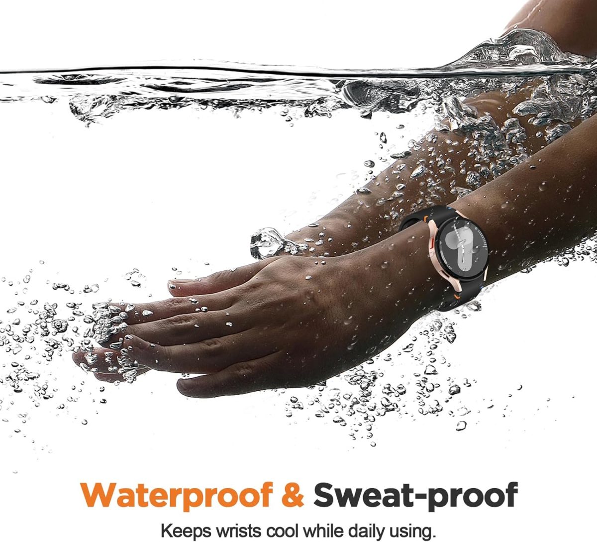 ⁦Silicone Strap Compatible With Samsung Galaxy Watch 7/6/5/4/FE 40mm 44mm, Quick Release No Gap Watch Band for Galaxy Watch 6 Classic/4 Classic 43mm 47mm 42mm 46mm Sport Wristbands⁩ - الصورة ⁦4⁩