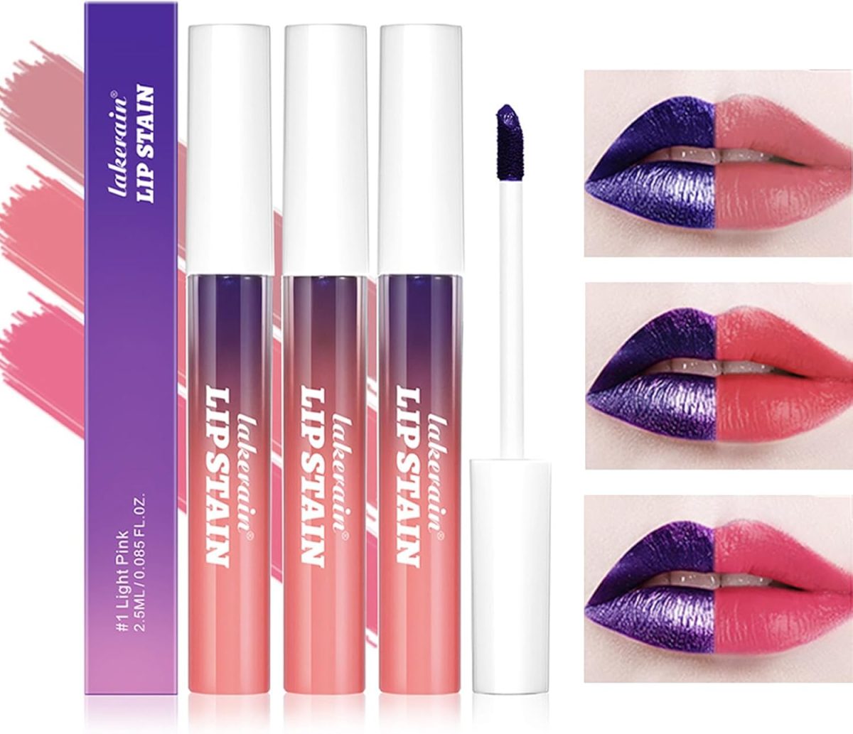 Mrettick Peel Off Lip Stain 3 Colors Matte Tattoo Peel Off Lip Liner Set Long-lasting Waterproof Nude Lip Gloss Highly Pigmented Tattoo Lip Tint Stain (#1, M)