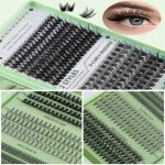 ⁦False Lash DIY Extensions Kit, 551 PCS Reusable Lash Clusters with Bond & Seal, Tweezers, Fluffy Volume Natural Eyelashes for Daily Use (Green)⁩ - الصورة ⁦7⁩