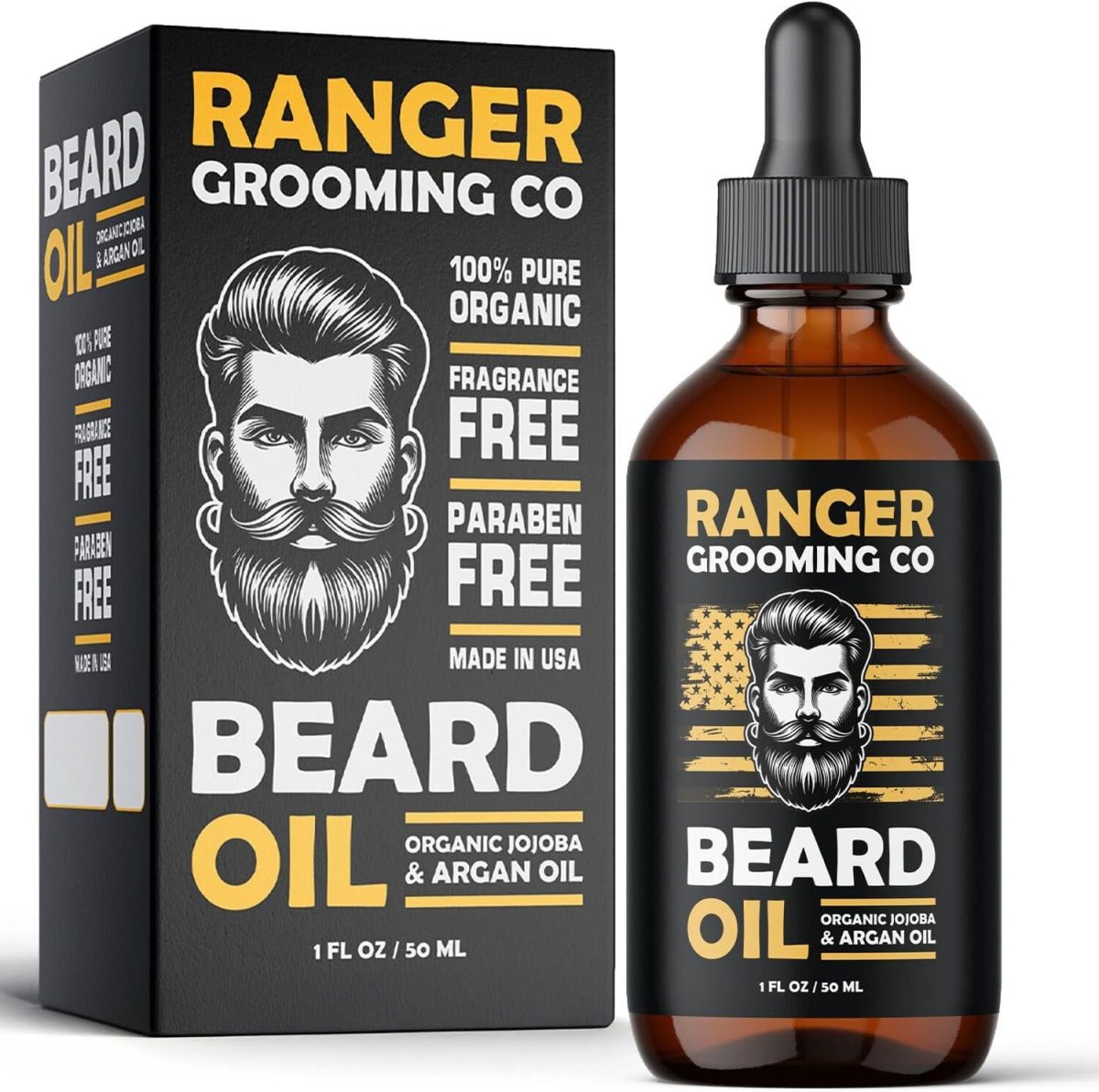 Fragrance Free Beard Oil & Leave In Conditioner 100% Pure Natural for Groomed Beards Mustaches and Moisturized Skin 1 oz by Ranger Grooming Co by Leven Rose Beard Oil