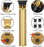 ⁦Joyzzz Hair Trimmer, Hair Clippers for Men, Low Noise Cordless T-Blade Electric Hair Clippers, Metal Body Cutting Grooming Beard Shaver Barbershop Professional, USB Rechargeable⁩ - الصورة ⁦2⁩