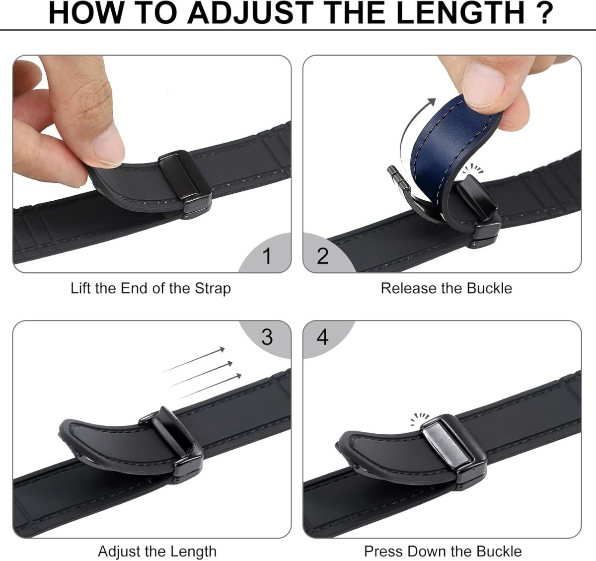 ⁦WestEagle Magnetic Leather Watch Band Compatible with Samsung Galaxy Watch Ultra 47mm (2024) Magnetic Buckle Design Adjustable Classic Wristbands Accessories Replacement Straps for Men and Women⁩ - الصورة ⁦8⁩