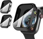 2 Pack for Apple Watch Series SE 6/5/4 44mm Privacy Screen Protector Case, [Anti-Peeping] Ultra-Thin Tempered Glass Case Cover for Watch Series 6/5/4/Series SE 2 (Black/Black, 44mm)