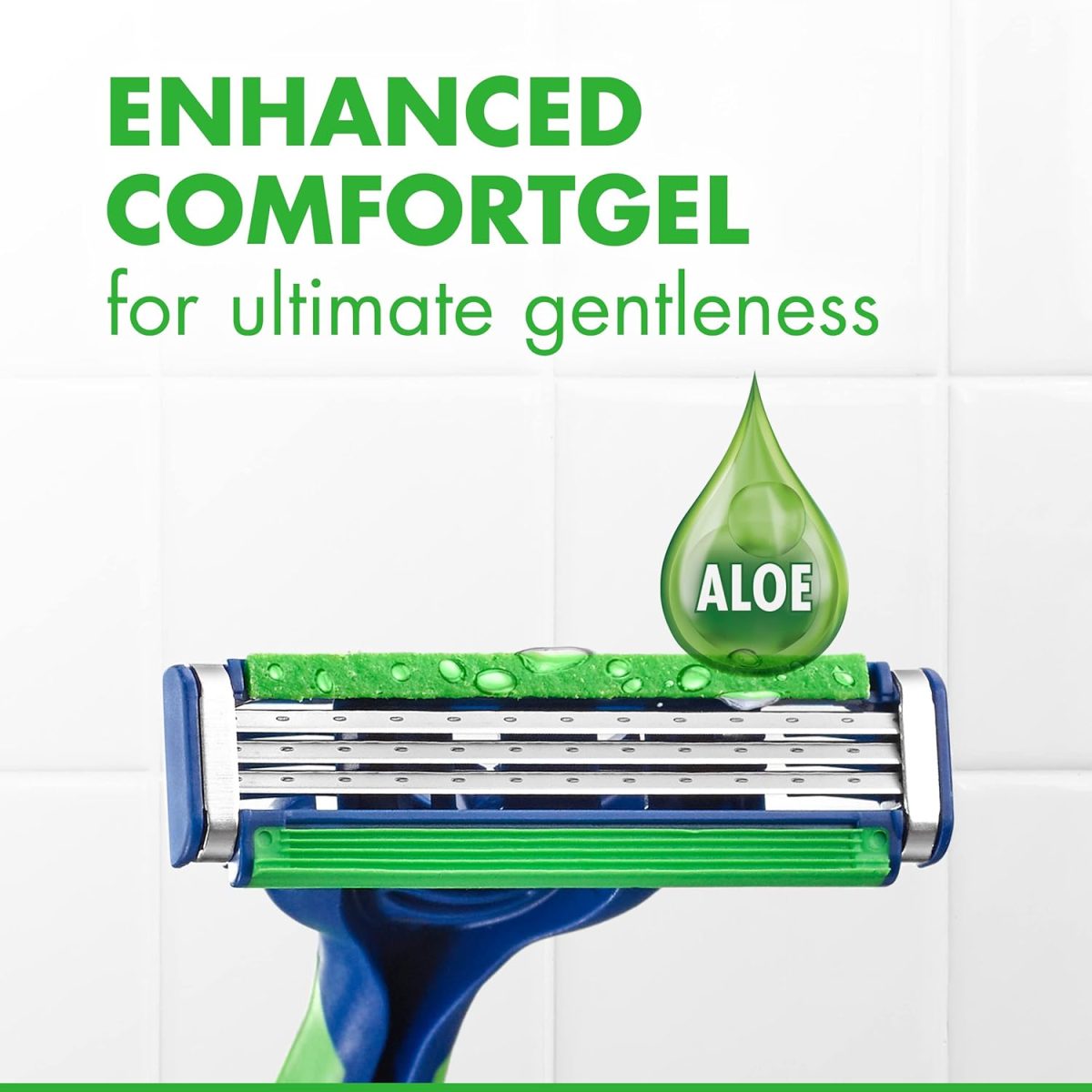 ⁦Gillette Sensor3 Sensitive Disposable Razors for Men, Enhanced Lubrastrip Glides Easily Over Your Skin, 8 Count (Pack of 2)⁩ - الصورة ⁦5⁩