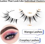 ⁦MAKINGTEC 10 Pairs Manga Lashes, Big Eye Lashes, Natural Look Anime False, Sexy BigEyelashes, Eyelashes Individual Wispy Korean Makeup Eye Lashes， Clusters Asian Fake Eyelashes Pack, Cruelty Free⁩ - الصورة ⁦3⁩