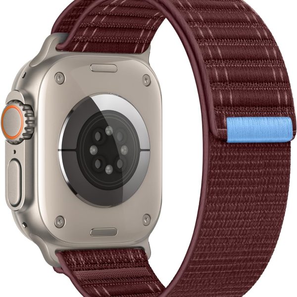 Compatible with Apple Watch Band Series 10/9/8/7/6/5/4/SE/Ultra Braided Nylon iwatch Band 40mm 44mm 41mm 45mm 42mm 46mm 49mm Thin Stainless Sport Loop Strap Men Women