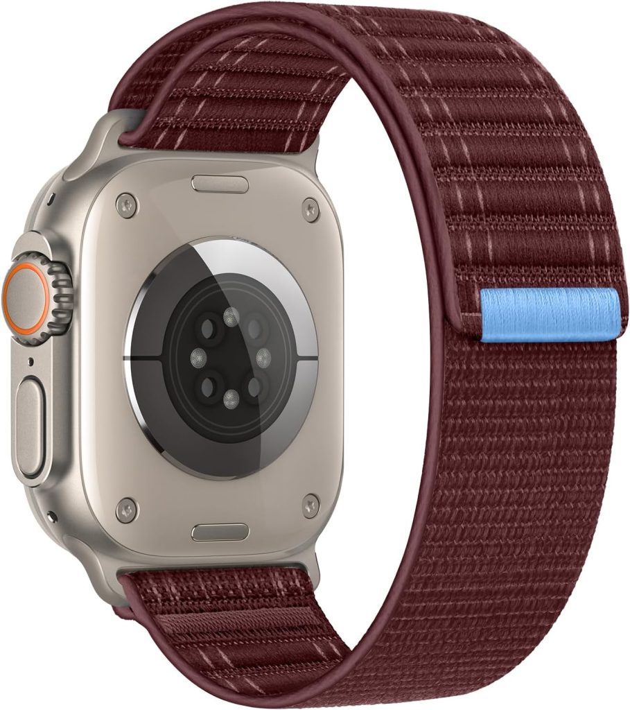 Compatible with Apple Watch Band Series 10/9/8/7/6/5/4/SE/Ultra Braided Nylon iwatch Band 40mm 44mm 41mm 45mm 42mm 46mm 49mm Thin Stainless Sport Loop Strap Men Women