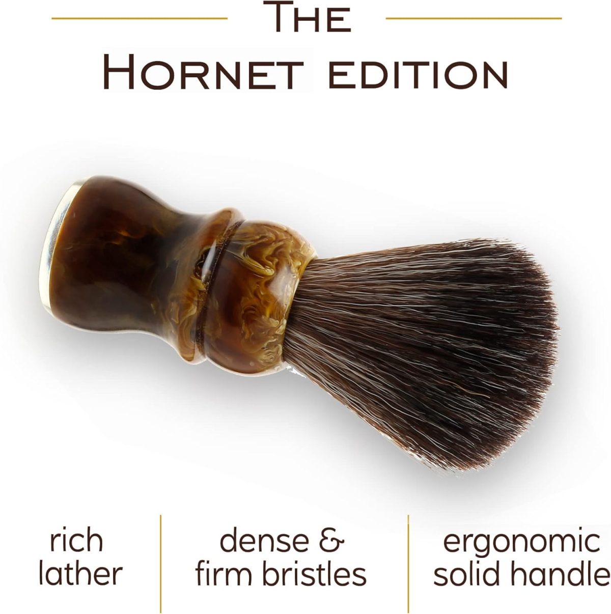 ⁦RUBAB MEN Premium Shaving Brush for Men | Cruelty-Free Imitation Badger Bristles for a Luxurious Wet Shaving Experience | Thick Dense Knot & Handcrafted Ergonomic Handle for Delightful Shaving⁩ - الصورة ⁦3⁩