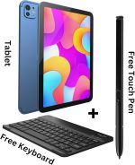 ⁦OTEETO TAB 15 Tablet/10.1 Inch/4G SIM/iOS Style Operating System/5G Dual SIM/Octa Core Processor/Included Flip Cover&Keyboard/8GB RAM + 512 GB ROM/Android 13/6000 mAh/8MP Front+13 MP Rear (Blue)⁩ - الصورة ⁦2⁩