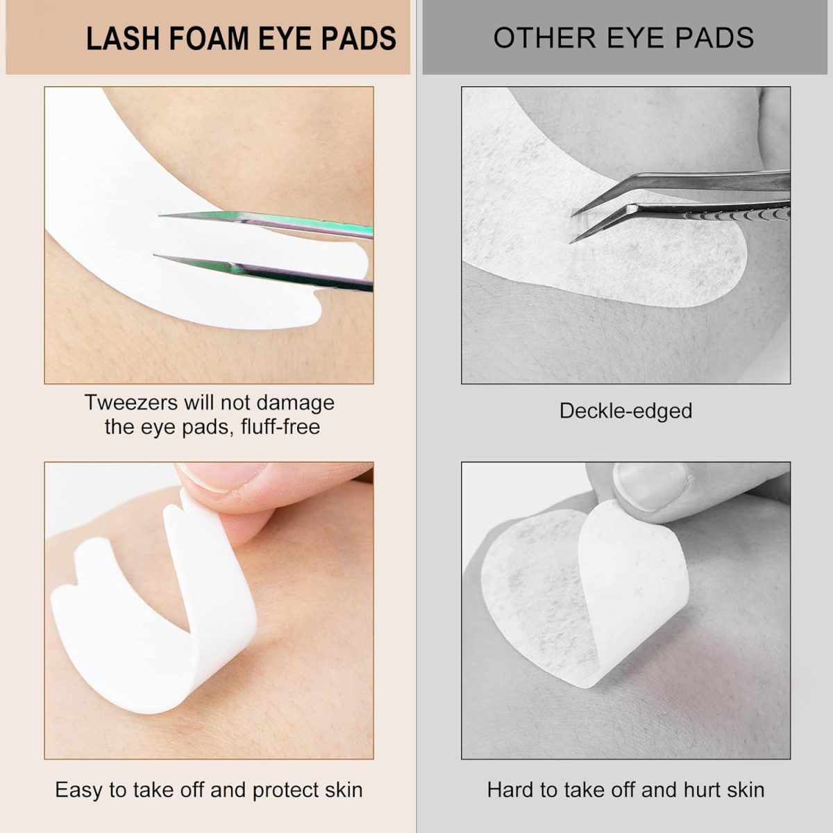 ⁦KASTWAVE Hypoallergenic Lint-Free Waterproof Sticky Well Foam Eye Pads Lash Extensions-25 Pairs⁩ - الصورة ⁦4⁩