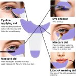 ⁦HOFEESEA 3 PCS Eyeliner Stencils, Silicone Eyeliner Aid Tool Eyeliner Guide Tool Mascara Shield Applicator Eye Makeup Stencils for Eyeliner, Eyelashes, Eyeshadow (Purple)⁩ - الصورة ⁦3⁩