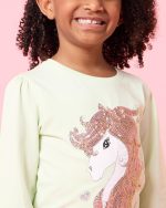 ⁦REDTAG Girls Pony Embellished T-Shirt⁩ - الصورة ⁦4⁩