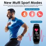 ⁦YelaJoy Fitness Activity Tracker, Durable Muti-Functional Health Monitor with Blood Pressure & Blood Oxygen Tracking, IP67 Waterproof Sport Watch, for Adults, Kids Sports, Calories Measuring (Black)⁩ - الصورة ⁦4⁩