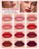⁦Matte Liquid Lipstick Set-3Pcs High Pigmented Lip Stain Tint, Long Lasting 24H Red Lipstick Waterproof Non-Stick Cup Velvet Lip Gloss, Smudge Proof Not Fade Lips Blam Makeup Gift Box for Women-Set d⁩ - الصورة ⁦6⁩