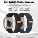 ⁦Compatible with Apple Watch Band Series 10/9/8/7/6/5/4/SE/Ultra Braided Nylon iwatch Band 40mm 44mm 41mm 45mm 42mm 46mm 49mm Thin Stainless Sport Loop Strap Men Women⁩ - الصورة ⁦2⁩