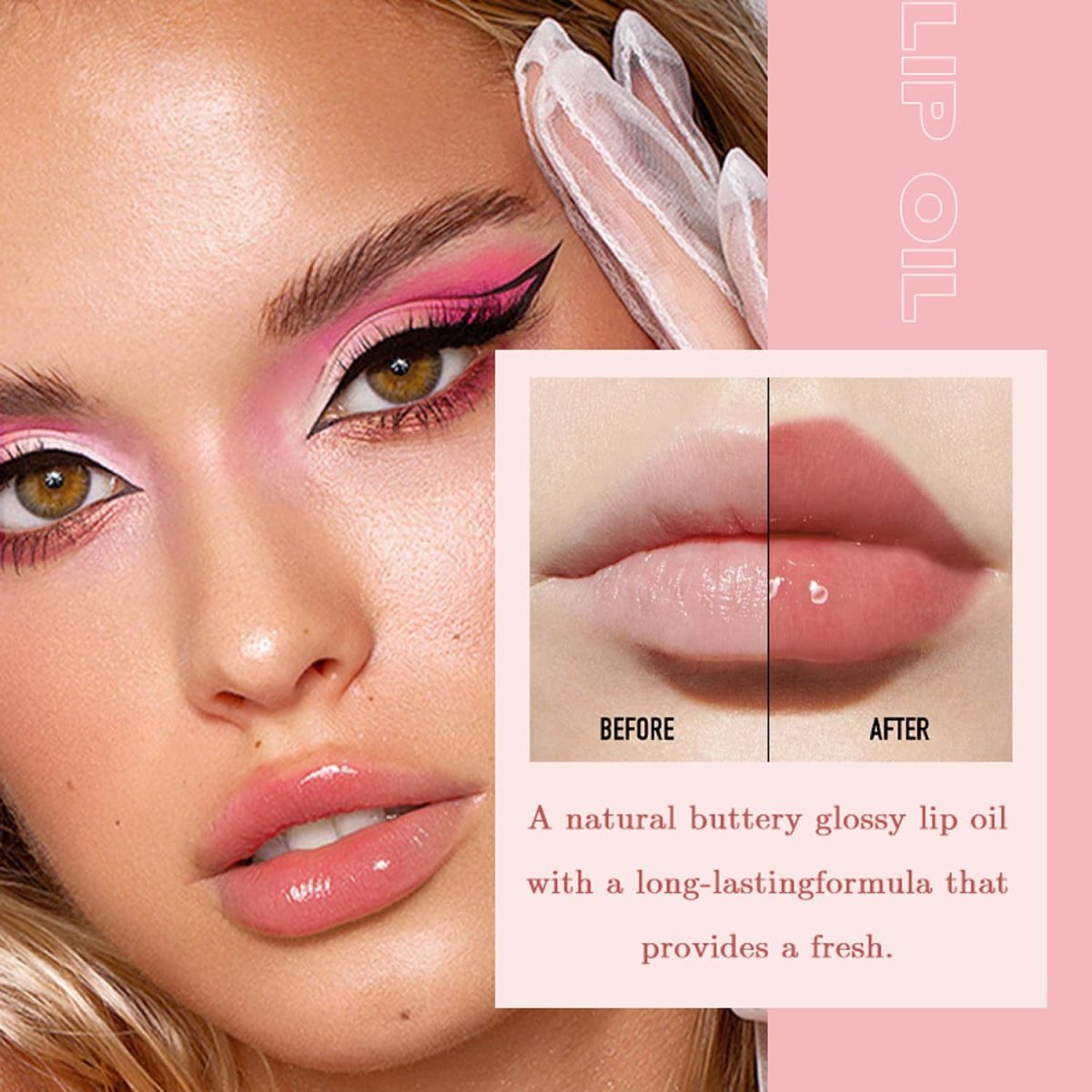 ⁦Moisturizing Gloss Stain Lip Oil, Transparent Lip Balm Care Stick Nourishing Repairing Non-sticky, Moisture&Lighten Lip Lines⁩ - الصورة ⁦5⁩