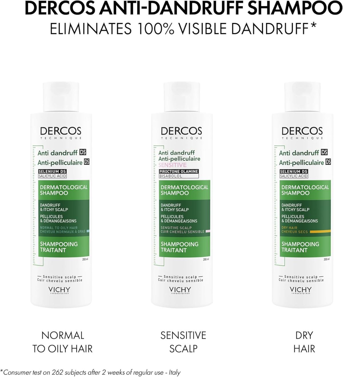 ⁦Vichy Dercos Anti Dandruff Shampoo for Sensitive Scalp 200ml⁩ - الصورة ⁦6⁩
