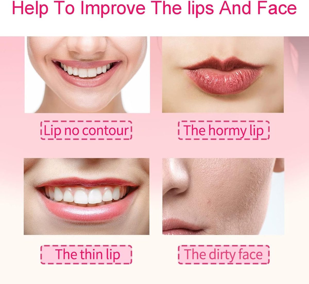 ⁦Excefore Soft Silicone Lip Plumper Device, Makeup Enhancement Device, Quickly Face Clean Massage Pump With Brush (Pink)⁩ - الصورة ⁦4⁩