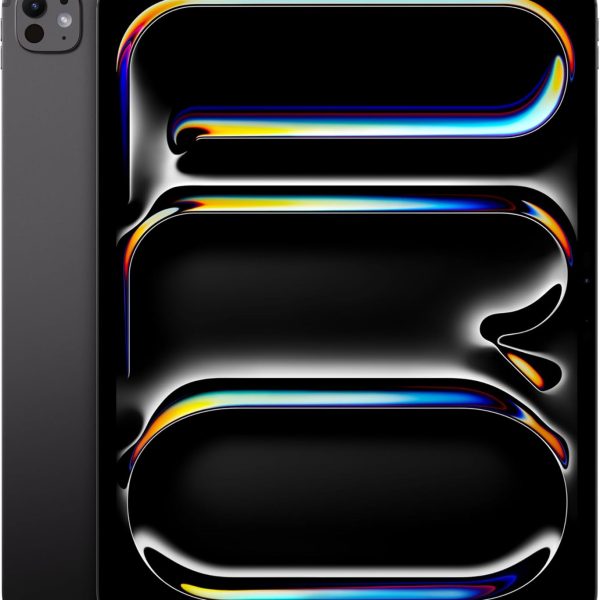 Apple iPad Pro 13-inch (M4): Ultra Retina XDR display, 256GB, Landscape 12MP Front Camera/12MP Back Camera, LiDAR scanner, Wi-Fi 6E, Face ID, All-Day Battery Life, Standard glass - Space Black