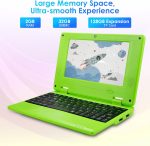 ⁦ZHAOHUIXIN 7" Portable Small Laptop, Android 12 Quad Core with 2GB RAM 32GB ROM Mini Laptop Notebook for Kids,Ideal Gift for Children 's Learning and Entertainment (Green)⁩ - الصورة ⁦4⁩