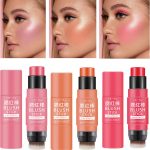 3 Pcs Blush Stick With Brush, Waterproof Multi Cream Makeup, Lightweight, Long-lasting, Easy To Use, 2 in 1 Multi Stick for Cheeks, Lip Tint & Eyeshadow, for All Skin
