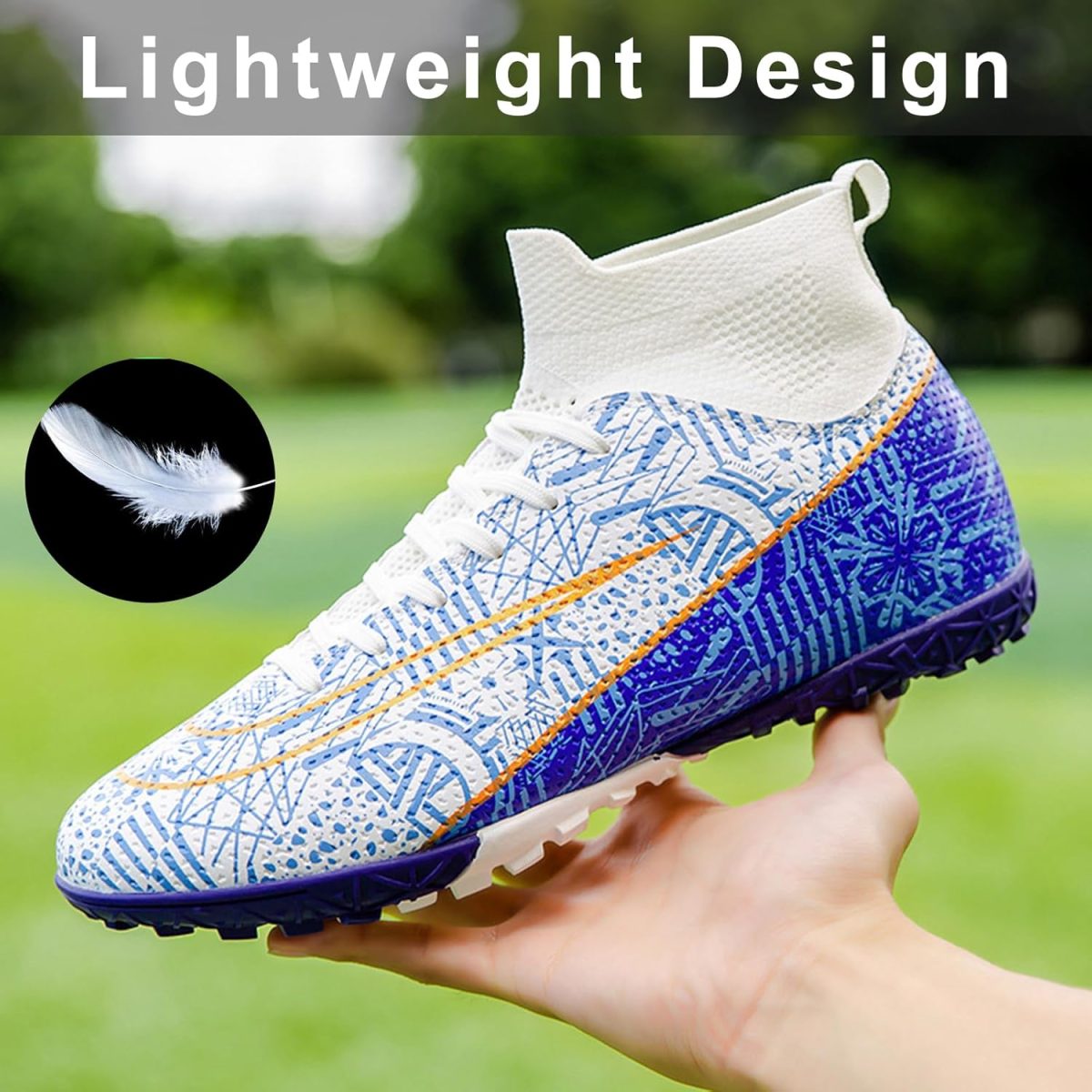 ⁦QUARRYUS Men's Soccer Shoes for Boys Anti-Skid Training Sneakers Football Boots Children Outdoor Casual Sports Shoes⁩ - الصورة ⁦2⁩