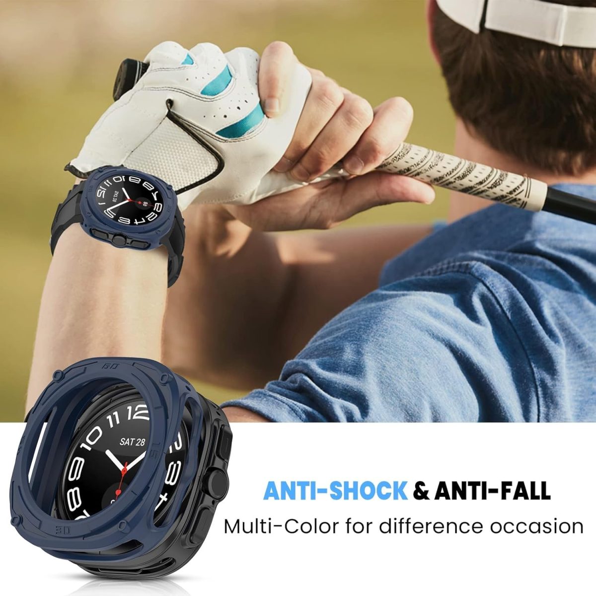 ⁦5-Pack Case Covers for Galaxy Watch Ultra 47mm, Anti-Scratch Protective Case, Shockproof Bumper for Galaxy Watch 7 Ultra 47mm Accessories⁩ - الصورة ⁦3⁩
