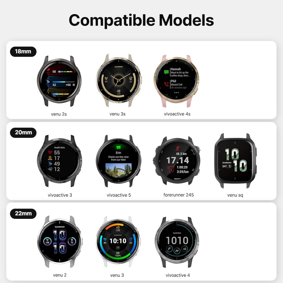⁦Fullmosa 20mm/22mm Watch Strap, Leather and Meex Smart Watch Strap Compatible with Amazfit/Huawei/Casio/Fossil, for Men and Women⁩ - الصورة ⁦2⁩