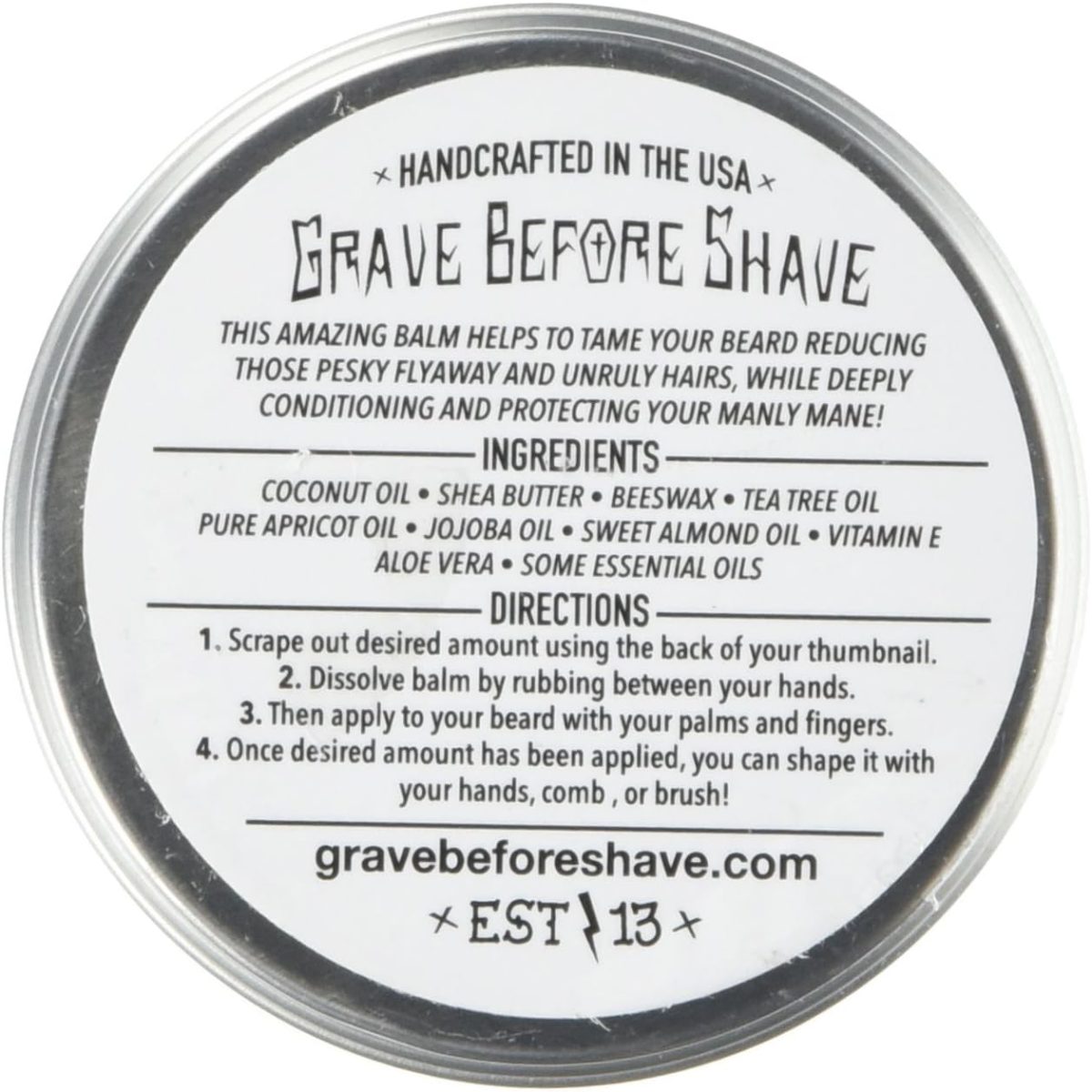⁦Grave Before Shave™ Cigar Blend Beard Balm (Cigar/Vanilla scent) (2 oz.)⁩ - الصورة ⁦2⁩