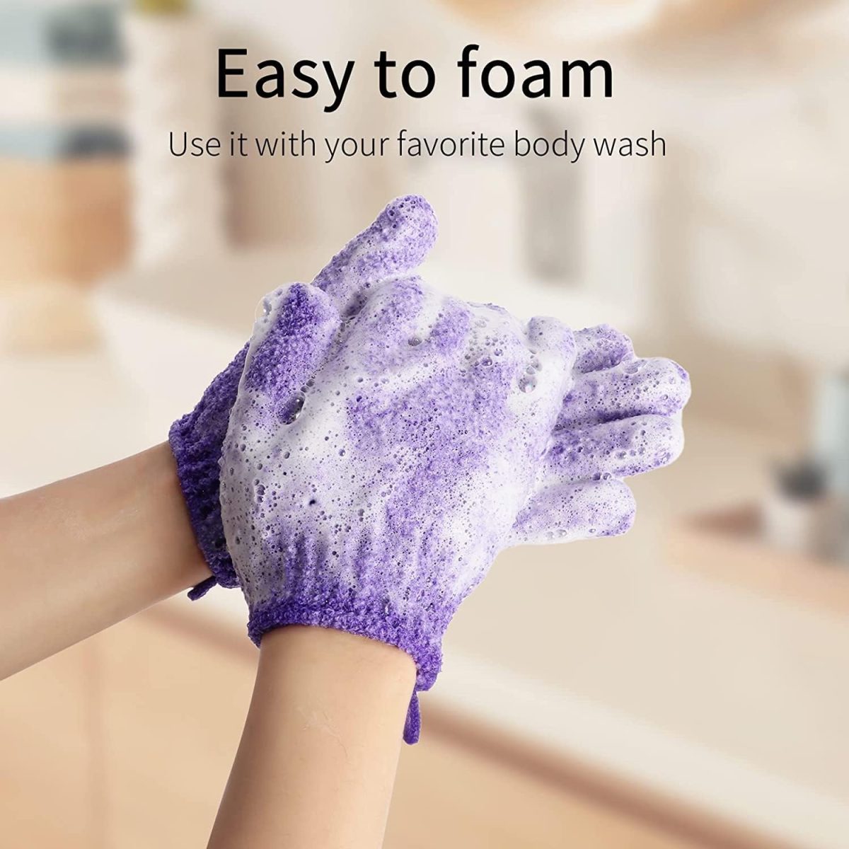 ⁦Beibi 8 Pairs of Exfoliating Bath Gloves, Exfoliating Scrub Gloves, Dead Skin Cell Removal Solvent, Exfoliating Shower Accessories for Showers, Spas, Massages and Body Scrubs for Men, Women and Kids⁩ - الصورة ⁦6⁩